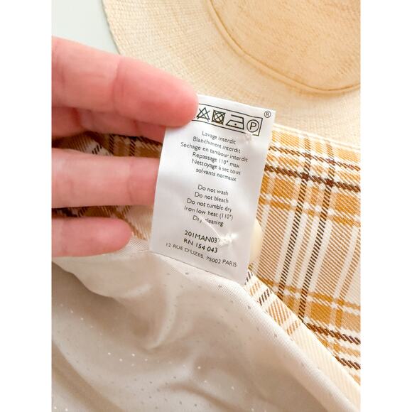 Sezane | Sézane | Veste Christie Jacket in Carreau Beige Ochre Bordeaux Sz 34/2 - Picture 10 of 12